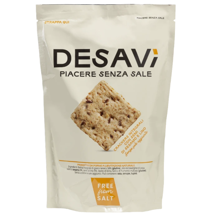 Cracker senza sale Desavì cracker integrali senza sale ai semi di lino Desavì