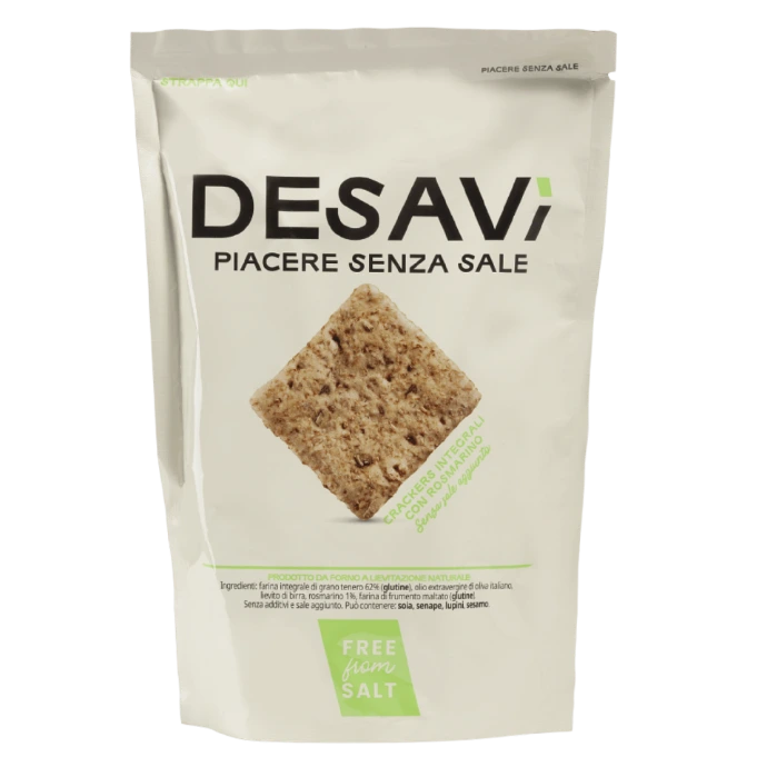 Cracker senza sale Desavì Cracker Integrali senza sale al Rosmarino